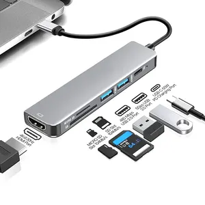 Amostra grátis NEEXXT B61C Estação de acoplamento multifuncional de boa qualidade com portas tipo C Adaptador duplo 6 em 1 USB 3.1 Hub tipo C