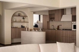 Wabi-Sabi Style Kitchen Cabinet Customized Classic Wood Grain Kitchen Cabinet for Villas and Apartments for 3D Interior Design - Product Image 2