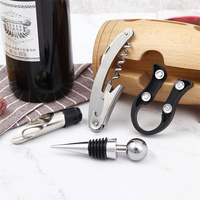 Kit de porte-baril et support en bois, de 4 pièces, avec support de baril en acier inoxydable, ouvre-bouchon de bouteille de vin, ensemble d'outils de barre verseur à vis à liège