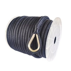 Venda quente linha de doca trançada dupla de nylon marinho de 3/8 polegadas 1/2 polegadas com traço reflexivo preto - Product Image 2