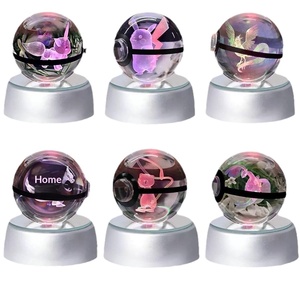Bola de Cristal 3D de Pokémon Eevee, Diseño de Pareja Sol y Luna, con Gradiente Automático de Colores y Luz Brillante, Superventas - Product Image 1
