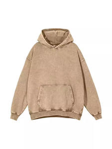 Sudadera con capucha de lavado ácido con manga de hombro caído de 300g Sudadera con capucha de gran tamaño con estampado Dtg personalizado de algodón en blanco - Product Image 4