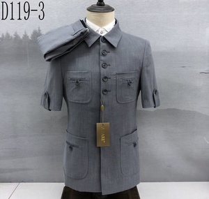 2025 mütevazı yüksek kalite Premium Man takım elbise yaz kısa kollu üst erkekler için pantolon seti iki adet düğün takımları M148 - Product Image 6
