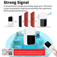Sonnette sans fil à technologie cinétique auto-alimentée, sans batterie, étanche, signal Android, pour maison, hôtel, garage