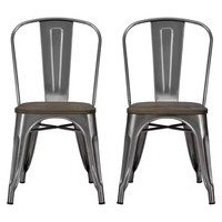 Chaise de restaurant en promotion : élégante, durable, en métal et fer, avec assise en bois