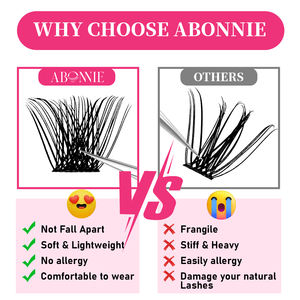 Abonnie ชุดขนตาปลอมโค้งงอนชุดขนตาปลอมแบบ DIY ดีไซน์ใหม่ - Product Image 4