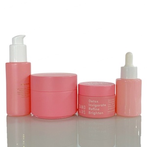 Cosmetic Packaging OEM Custom pink Matte Frosted Skincare <b>Container</b> 5g 10g 20g 30g 50g 100g Glass Cream Jar with Lid - Product Image 4