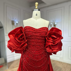 Abiti da Sera a Sirena <span class=keywords><strong>Senza</strong></span> <span class=keywords><strong>Spalline</strong></span> con Perle Rosse e Scialle Serene Hill LA72585A Abiti da Cerimonia per Donna 2025 - Product Image 3