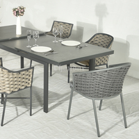 Ensemble de mobilier d'extérieur extensible 56-315 cm en aluminium pour table à manger et chaise