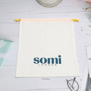 Biểu Tượng Tùy Chỉnh Đôi Chuỗi Giày Bụi Mua Sắm Túi Bông Vải Lanh Túi Bụi Tái Chế Mềm Cotton Muslin Dây Kéo Pouch - Product Image 2