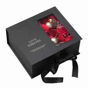 Professional Production Custom logo Luxury Soap Rose Flower Jewelry Gift Box With pvc Window
