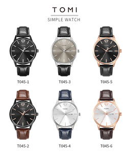 <span class=keywords><strong>Montre</strong></span> tendance TOMI T045 T046, design simple, bracelet en cuir, boîtier en alliage, date <span class=keywords><strong>automatique</strong></span>, calendrier, usage quotidien, <span class=keywords><strong>montre</strong></span>-bracelet unisexe - Product Image 6