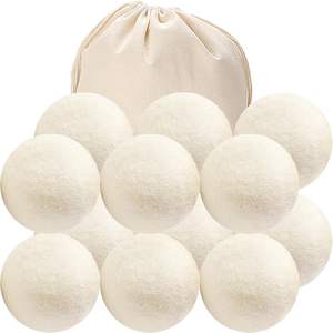 Práctico Paquete de 6 Bolas de Secadora de Lana Natural Reutilizables, Suavizante de Telas Ecológico, Reduce Arrugas, Alta Eficiencia, Ahorra Secado - Product Image 4