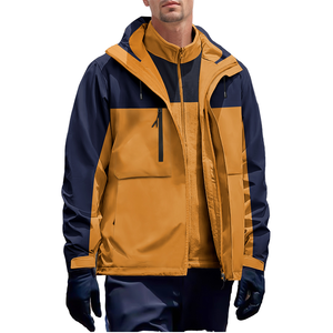 Ropa de Trabajo de Invierno de Alta Elasticidad, Resistente al Viento y Suave - Nueva Ropa de Exterior de Talla Grande con Cuello Mao, Técnica de Tejido con Estampado Impermeable - Product Image 1