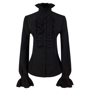 2023 nueva camisa plisada de <span class=keywords><strong>mujer</strong></span> euroamericana traje Medieval Steampunk Victorian Top - Product Image 5
