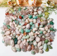 Pierres Roulées en Agate Verte Fleurie Naturelle en Gros pour Artisanat et Fournitures Cadeaux en Cristal