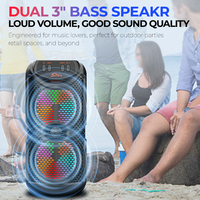 SING-E ZQS-3217 Enceinte Stéréo Portable Professionnelle RGB avec Microphone pour Fêtes, KTV, DJ, Karaoké