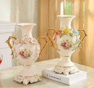 Elegante jarrón de resina-Placa oscilante de estilo europeo para arreglos secos - Product Image 4