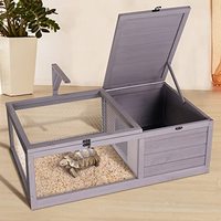 Vente en gros de maisons en bois simples pour animaux de compagnie avec porte Cages extérieures verrouillables pour animaux de reptile