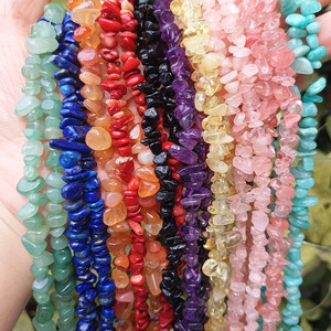 Perles de cristal naturel en forme de galets, 80 cm, pour la fabrication de bracelets, forme irrégulière, cristal naturel en vrac - Product Image 1