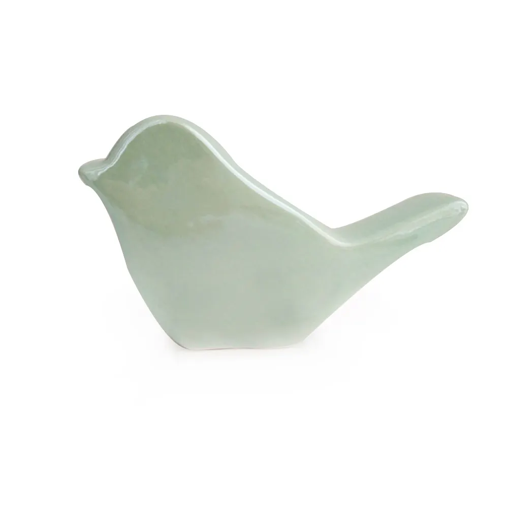 Creativo luce blu perla galvanica bianco uccello in ceramica figurine per la decorazione domestica