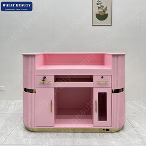 Mostrador de recepción frontal, mostrador de recepción de Salón Pequeño con mostrador con cajones bloqueables, mostrador de recepción con mostrador para belleza - Product Image 5