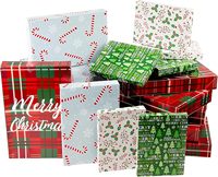 Boîtes cadeaux avec couvercles - Designs festifs et colorés pour cadeaux - Pack de 24, 4 modèles, 3 tailles