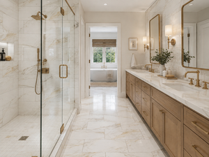 UnionStone Hot <b>Sale</b> Luxury Carrara Gold Marble Polished Paving Tile <b>for</b> Bathroom flooring Tiles Wall Tiles - Product Image 3