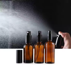 Bottiglia di olio essenziale di vetro ambrato da 5ml a 100ml con tappo a vite in plastica da 18mm per crema per la cura della pelle e crema per il viso forma piatta - Product Image 6