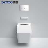 Cuvette de toilettes murale allongée en céramique pour hôtel avec siège chauffant, télécommande, séchage à l'air et évacuation en S