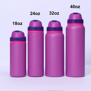 Leak-proof trẻ em chai biểu tượng tùy chỉnh 2-in-1 <span class=keywords><strong>SIP</strong></span> Chug chai với khóa an toàn push-nút chai nước với rơm và xử lý - Product Image 5