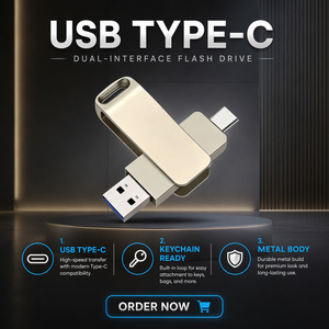 New 2-in-1 Metal Phone USB Flash Drive Type-C + USB-A High Speed Large Capacity Dual <strong>Interface</strong> 5-Year Warranty for Phones - Product Image 6
