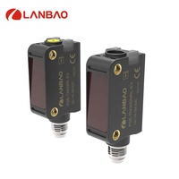 Capteur photoélectrique laser de positionnement LANBAO 10-30VDC PNP NO+NC, laser rouge 650nm, indice de protection IP67, distance 5m, connecteur M8 4 broches