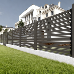 Clôture <span class=keywords><strong>de</strong></span> jardin en aluminium noir à persiennes – Clôture <span class=keywords><strong>de</strong></span> sécurité pour chevaux, design élégant, écologique, hauteur personnalisable - Product Image 4