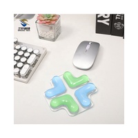 Tapis de souris de jeu transparent en gel, motif dessin animé sanskrit, résistant à l'eau, avec repose-poignet, couleur dégradée, pour ordinateur portable, maison et bureau