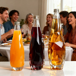 Bán buôn chai rượu vang, vodka, rượu mạnh, chai thủy tinh hình kim cương trong suốt độc đáo, dung tích 350ml, 500ml, <span class=keywords><strong>750ml</strong></span>, mẫu mới - Product Image 6