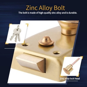 Hot Sale Mechanical Brass Door Lock Night <strong>Latch</strong> Locked Out <strong>Sliding</strong> <strong>Gate</strong> Bolt Deadbolt Rim Door Lock Cylinder - Product Image 6