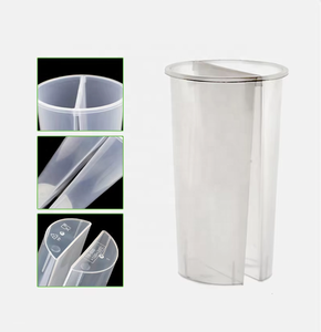Babo Bubble <span class=keywords><strong>Tea</strong></span> Lebensmittel Grade 2 Twin Split Paar teilen doppelt genießen Teilen Einweg-Plastik becher mit 2 Fächern Saft becher - Product Image 2
