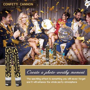 2025 Golden Handheld <strong>Confetti</strong> Cannon Party Popper <strong>Metallic</strong> bar Studio Celebration <strong>Confetti</strong> for Wedding Birthday Graduation - Product Image 2