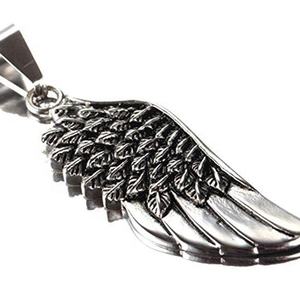 Rinhoo – <span class=keywords><strong>collier</strong></span> en acier inoxydable de qualité Hip Hop pour homme, bijoux Vintage avec pendentif en forme d'aile d'ange - Product Image 4