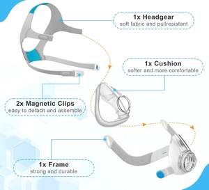 <span class=keywords><strong>Mascarilla</strong></span> de Silicona Portátil <span class=keywords><strong>AirFit</strong></span> <span class=keywords><strong>F20</strong></span> para Dispositivos Médicos CPAP, Accesorio Respiratorio Bucal y Nasal, Juego Completo - Product Image 4