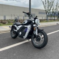 Moto électrique cruiser à siège bas 5000W 72V120Ah, transmission par chaîne, vitesse maximale 120km/h, moto électrique pour femmes et petites pilotes