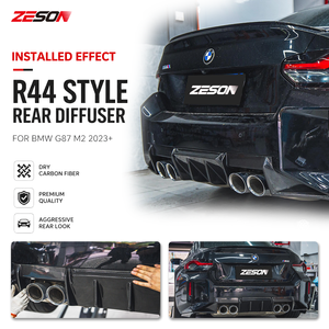 Diffuseur arrière en fibre de carbone sèche style R44 3 pièces pour BMW M2 G87 Coupé 2023+ - Product Image 2