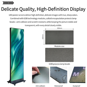 Écran d'affichage publicitaire LED pliable pleine couleur sur pied, cadre d'affichage P2.5 P1.86 P1.5, affiche LED pliable en trois parties - Product Image 3