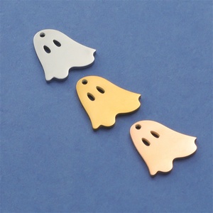 Venta al por Mayor de Dijes de Acero Inoxidable con Forma de Fantasma, Altamente Pulidos, para Collares, Regalos de Halloween, Joyería DIY - Product Image 2