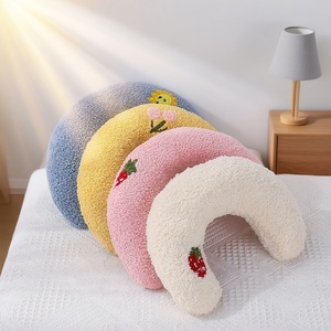 Sevimli U Şekilli Evcil Hayvan Boyun Yastığı Yumuşak Teddy Polar İnci Pamuk Dolgulu Servikal Destek Derin Uyku İçin Çıkarılabilir Yıkanabilir Kediler İçin - Product Image 5