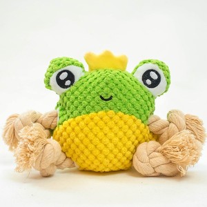ของเล่นตุ๊กตากบเชือกสำหรับลูกสุนัข ของเล่นในบ้าน เคี้ยวได้ มีเสียง สนุกสนาน เป็นเพื่อนเล่น - Product Image 2
