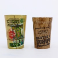 Étiquette de bouteille en verre d'impression colorée en pvc sur mesure Étiquette d'impression graphique à 360 degrés Étiquette de bouteille en verre à film rétractable