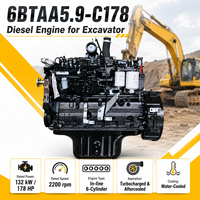 Motor Diésel CUM 6BTAA5.9-C178 de 131 kW y 178 HP, 6 Cilindros en Línea, Refrigerado por Agua, para Excavadoras, Maquinaria de Construcción y Movimiento de Tierras
