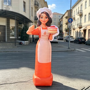 Modelo inflable gigante de 3m de señora pastelera realista con pastel, <span class=keywords><strong>bailarina</strong></span> de aire para exhibición en tiendas de repostería/festivales de postres/ferias - Product Image 6